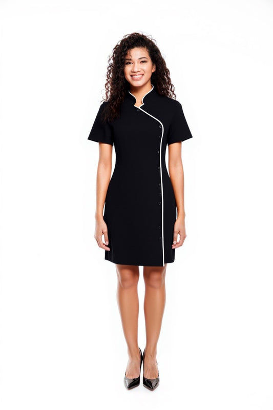 Oriental/Trim Short Dress