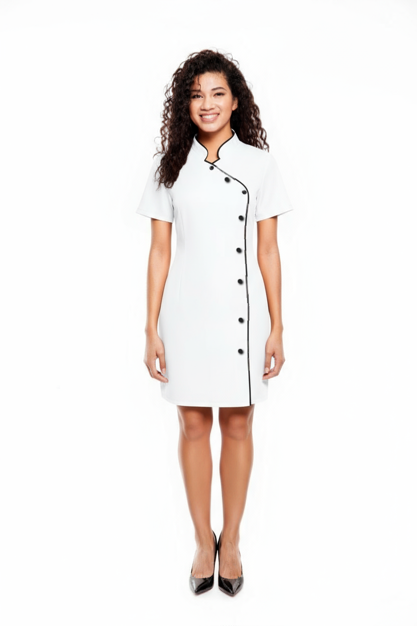 Oriental/Trim Short Dress